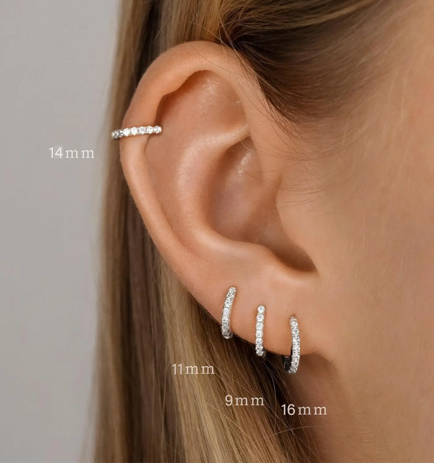 LEXODY Small Gold Hoop Earrings Set for Women, 14K Gold Plated Tiny Lightweight Cubic Zirconia Huggie Earrings Trendy Dainty Cartilage Earring Jewelry for Women Gifts