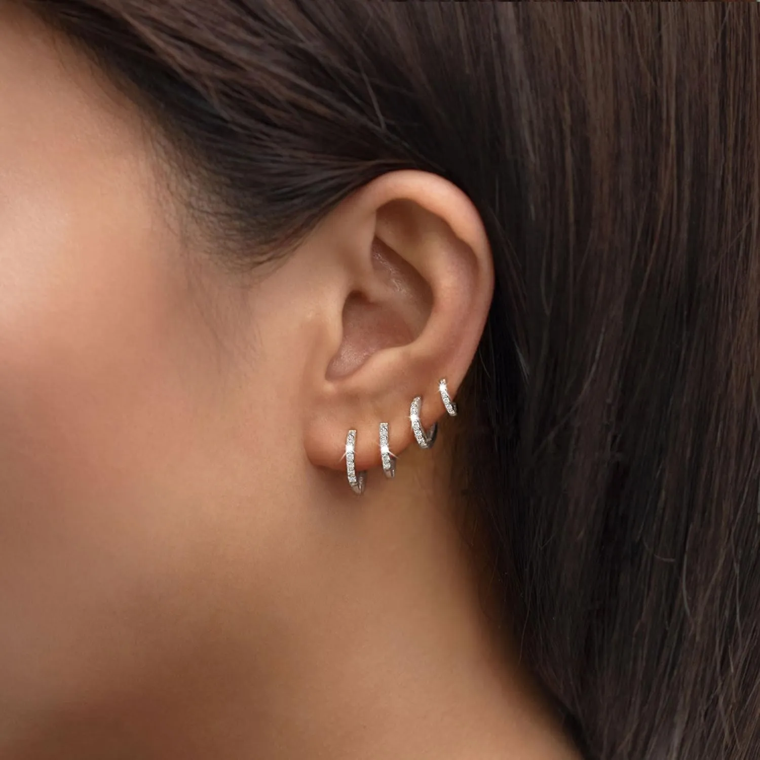 LEXODY Small Gold Hoop Earrings Set for Women, 14K Gold Plated Tiny Lightweight Cubic Zirconia Huggie Earrings Trendy Dainty Cartilage Earring Jewelry for Women Gifts