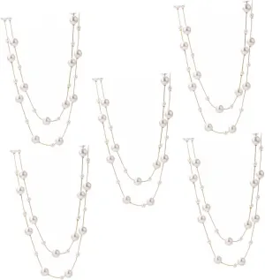 LIFKOME Pearl Double Necklace Pearl Necklace Necklaces Pearls Necklace Double Layer Neck Chains Vintage Jewelry