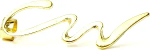 Lightning Bolt Earring Ear Cuff Metal Wrap Abstract Modern Art CC27 Gold Tone Swirl Fashion Jewelry