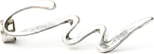 Lightning Bolt Earring Ear Cuff Metal Wrap Abstract Modern Art CC28 Silver Tone Swirl Fashion Jewelry