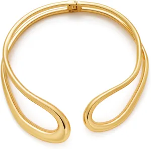 LILIE&WHITE Chunky Gold Collar Necklaces For Women With Double Layer Teardrop Design Heavy Choker Necklace Chunky Gold Necklace statement Necklace Jewelry