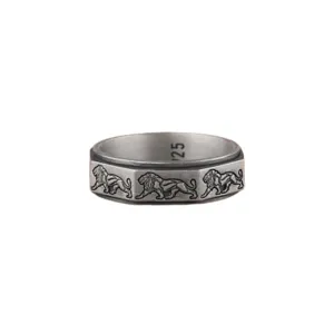 Lion Silver Ring, 925 Sterling Silver Ring, Handmade Spinner Ring, Statement Band Ring, Spinner Ring Father, Ottoman Silver Ring, Boho Mens Ring, Dainty Silver Ring, Gift For Him