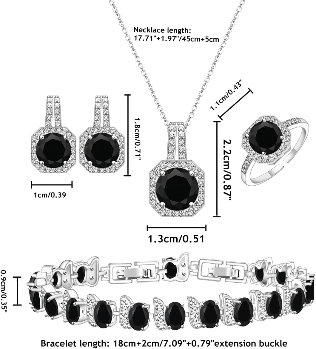 LMXXVJ Jewelry Set for Women,Necklace Earrings Adjustable Ring Bracelet Set Birthday Mother's Day Thanksgiving Gift for Women
