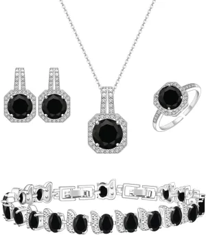 LMXXVJ Jewelry Set for Women,Necklace Earrings Adjustable Ring Bracelet Set Birthday Mother's Day Thanksgiving Gift for Women