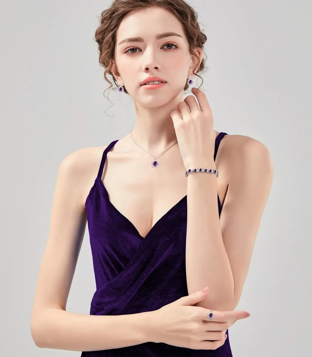 LMXXVJ Jewelry Set for Women,Necklace Earrings Adjustable Ring Bracelet Set Birthday Mother's Day Thanksgiving Gift for Women