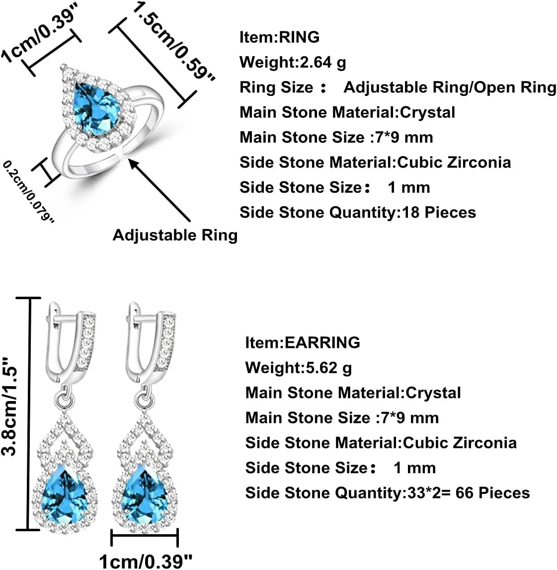LMXXVJ Women Jewelry Set Platinum Plated Necklace Open Ring Earrings Bracelet Set,Birthday/Anniversary Mothers Day Jewelry Gifts for Mom/Wife/Sister/Best Friend