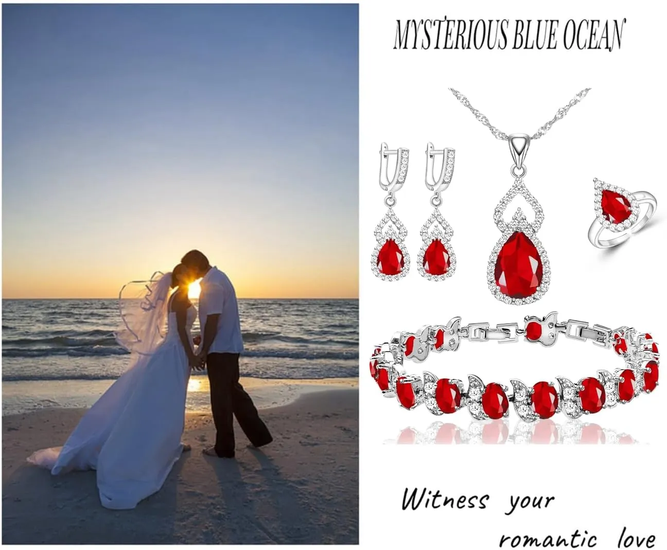 LMXXVJ Women Jewelry Set Platinum Plated Necklace Open Ring Earrings Bracelet Set,Birthday/Anniversary Mothers Day Jewelry Gifts for Mom/Wife/Sister/Best Friend