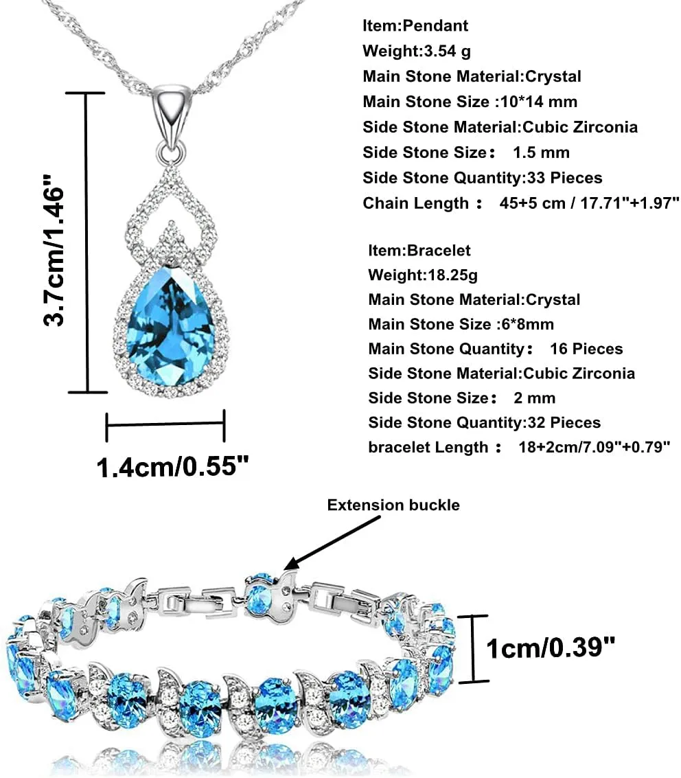 LMXXVJ Women Jewelry Set Platinum Plated Necklace Open Ring Earrings Bracelet Set,Birthday/Anniversary Mothers Day Jewelry Gifts for Mom/Wife/Sister/Best Friend
