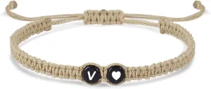 Long tiantian Initial Bracelet for Women Adjustable Letter Bracelet A-Z Woven Braided Bracelets Handmade Rope Bracelets Jewelry for Friendship Gifts