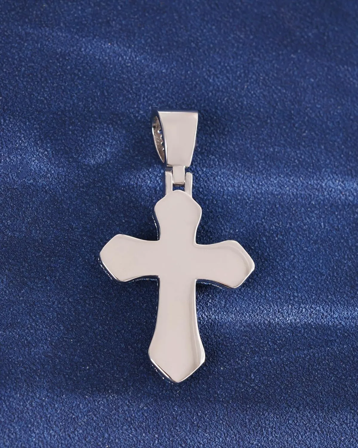 Lulu Mel Iced Out Colorful Cross Pendant Necklace With Stainless Steel Rope Chain, White Gold Plated Hip Hop Rhinestone Cross Chains For Men Women