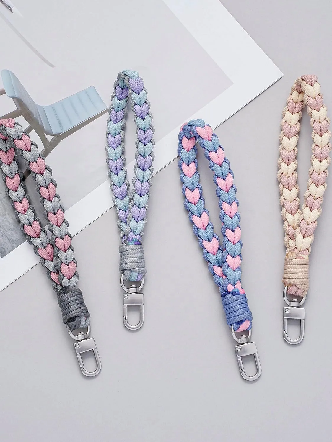Macrame Keychain Handmade Wristlet Keychain for Women Cute keychain for Girls Wrist Lanyard for Keys