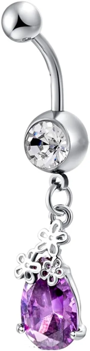 Magnetic Belly Button Rings, Belly Rings Jewelry Silver Stainless Steel Navel Rings Belly Button Nails Drop 16 X8 mm