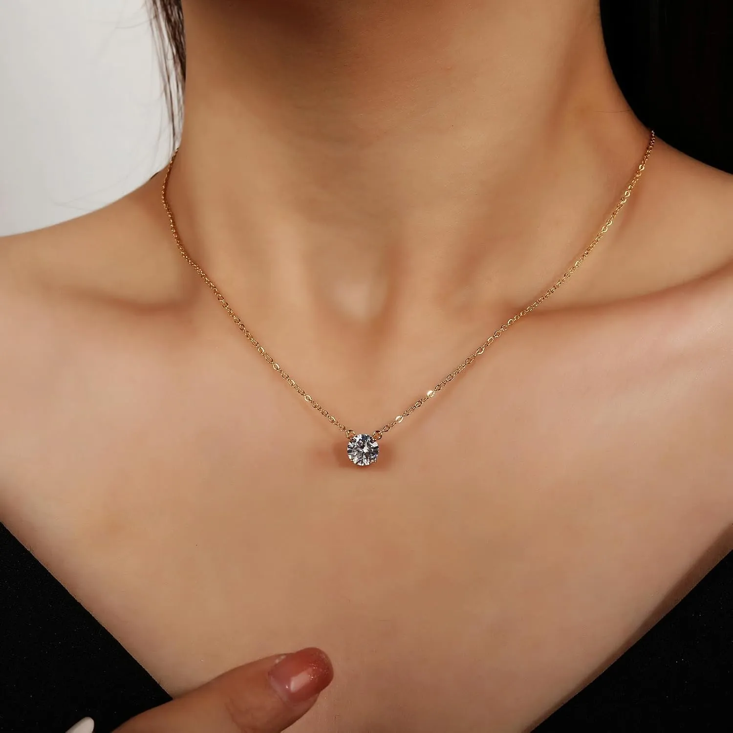 Mama Necklaces for Women 18K Gold Layered Mom Pendant Necklace With CZ Mother's Day for New Mom Mama Gifts