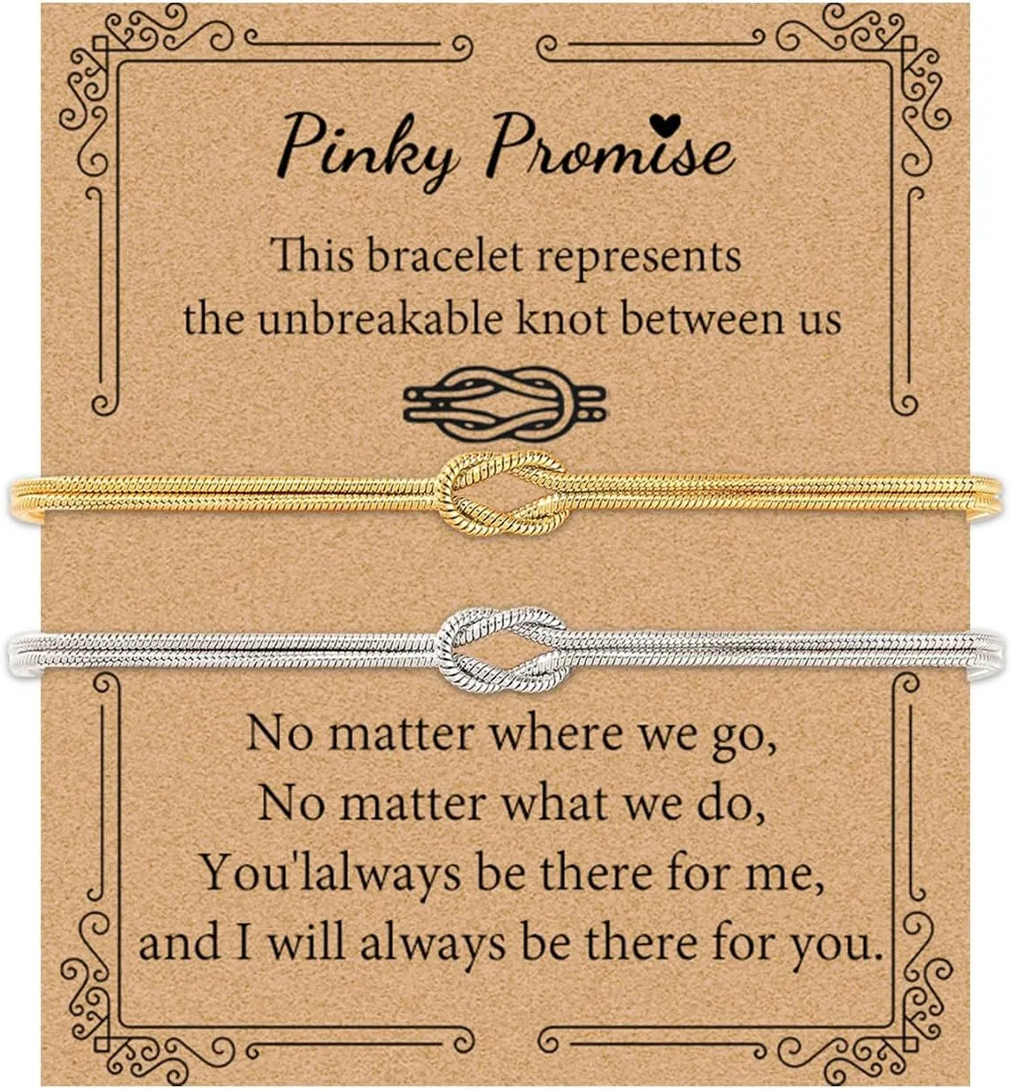 Matching Bracelets for Couples Love Knot Bracelet Pinky Promise Soulmate Relationship Friendship Bracelets Forever Infinity Jewelry Gifts for Women Teen Her Him