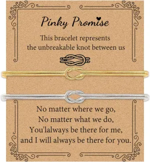 Matching Bracelets for Couples Love Knot Bracelet Pinky Promise Soulmate Relationship Friendship Bracelets Forever Infinity Jewelry Gifts for Women Teen Her Him