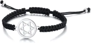 MEALGUET 1-5 Pcs Stainless Steel Star of David Charm Braided Macrame Bracelets Jewish Jewelry Religious Gift for Men Women