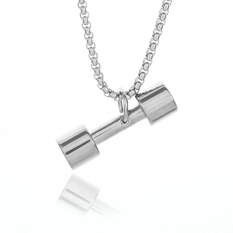 Men\\\\&#39;s Fashion Classic Design Fitness Master Hand-Held Dumbbell Pendant Hip Hop Rapper Prom Party Necklace