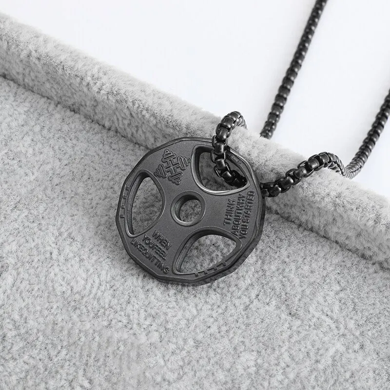 Men\\\\&#39;s Fashion Classic Design Fitness Master Hand-Held Dumbbell Pendant Hip Hop Rapper Prom Party Necklace