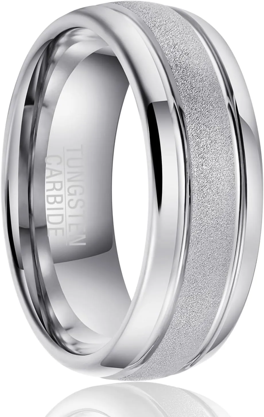 Men's wedding tungsten ring, women's classic luxury couple engagement ring, width 8mm