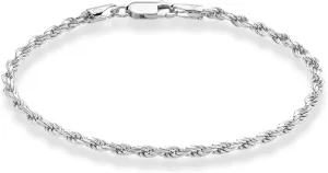 Miabella 925 Sterling Silver Italian 2mm, 3mm Diamond-Cut Braided Rope Chain Anklet Ankle Bracelet for Women, Made in Italy