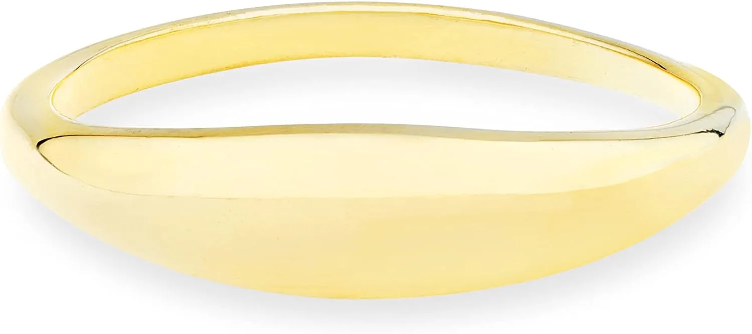 Miabella 925 Sterling Silver or 18K Gold Plated Signet Ring for Women/Made in Italy
