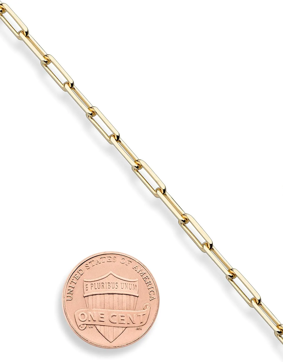 Miabella Italian Solid 925 Sterling Silver, 18Kt Gold Plated 3mm Paperclip Link Chain Necklace for Women Men, Made in Italy