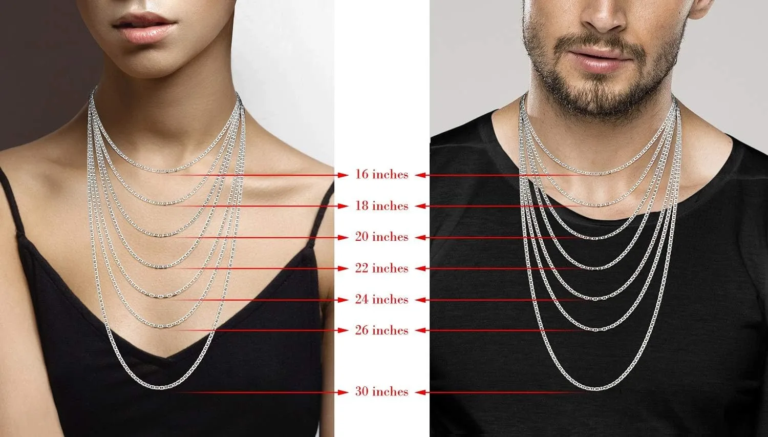 Miabella Solid 925 Sterling Silver Italian 3mm Diamond-Cut Flat Mariner Link Chain Necklace for Women Men, Made in Italy