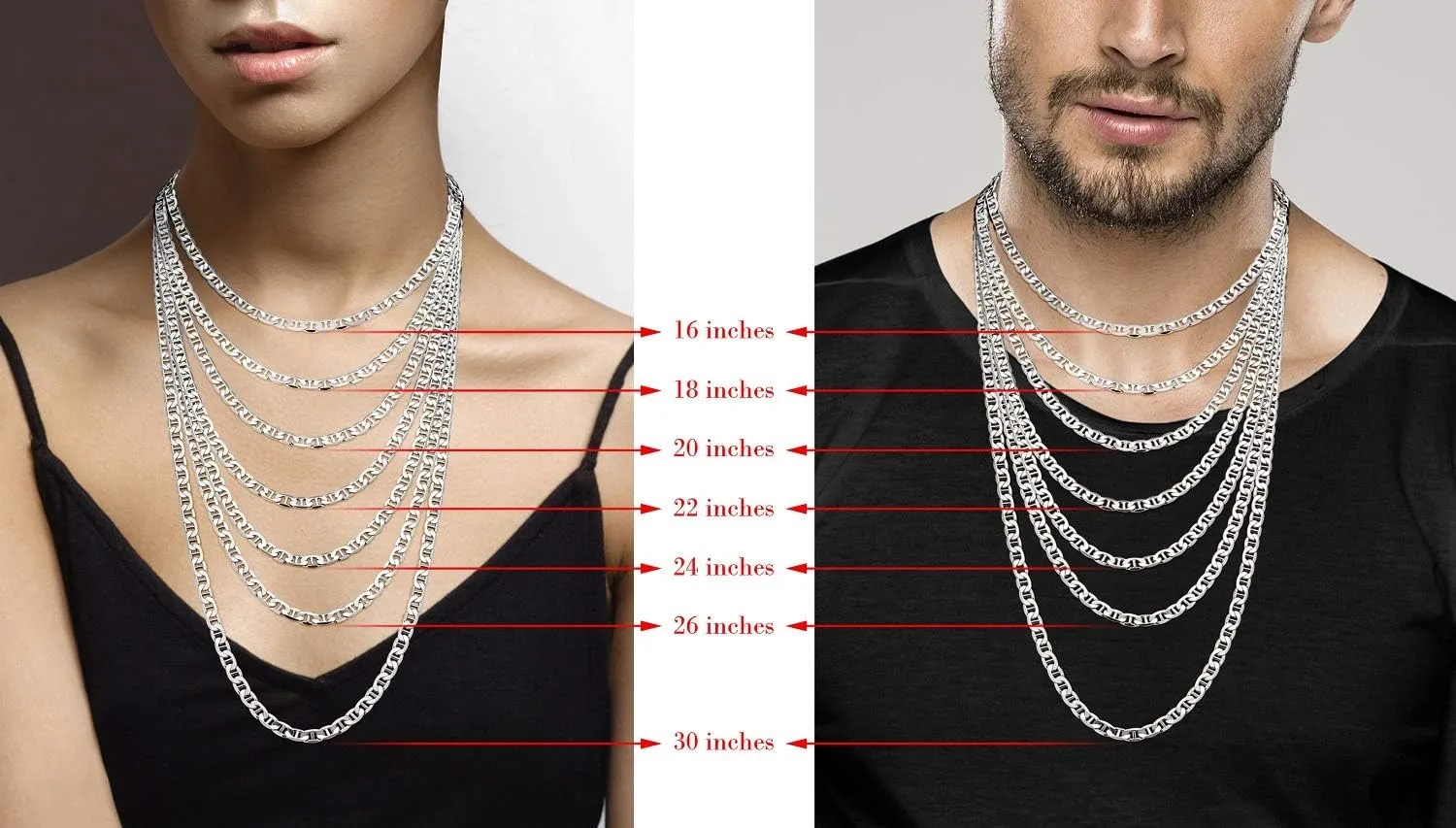 Miabella Solid 925 Sterling Silver Italian 6mm Diamond-Cut Flat Mariner Link Chain Necklace for Men Women, Made in Italy