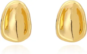 Milan Chiva 14K Gold Statement Stud Earrings for Women Trendy Gold Plated Dainty Geometric Dangle Jewelry
