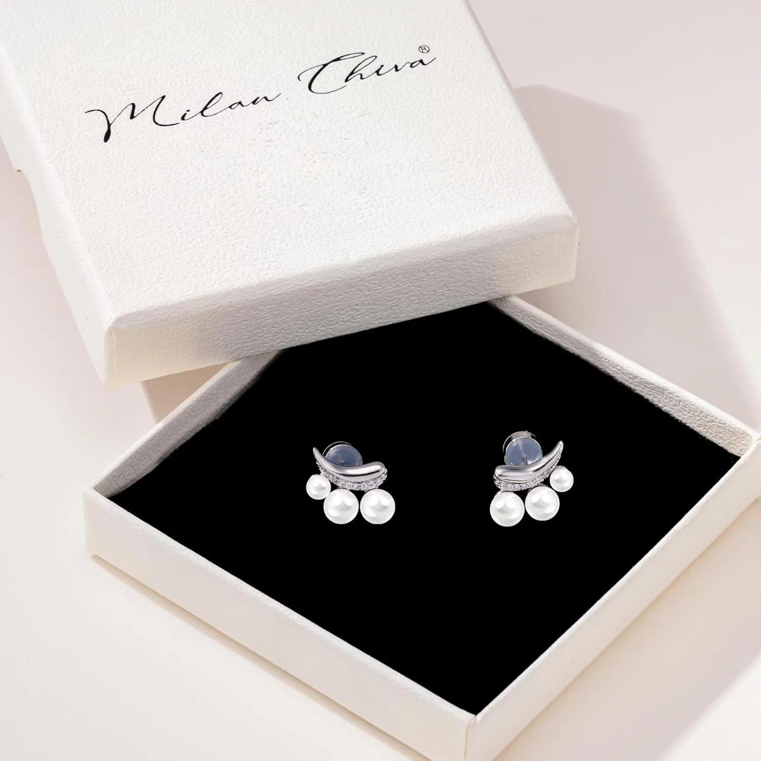 Milan Chiva 14K Gold Statement Stud Earrings for Women Trendy Gold Plated Dainty Geometric Dangle Jewelry