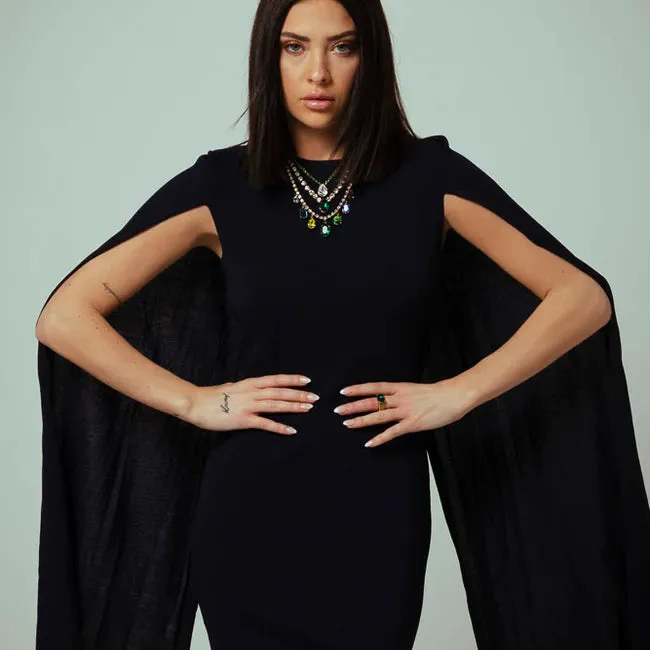 Milli Necklace in Emerald and Clear Crystals Earth Wind and Fire - TOVA N110208CE