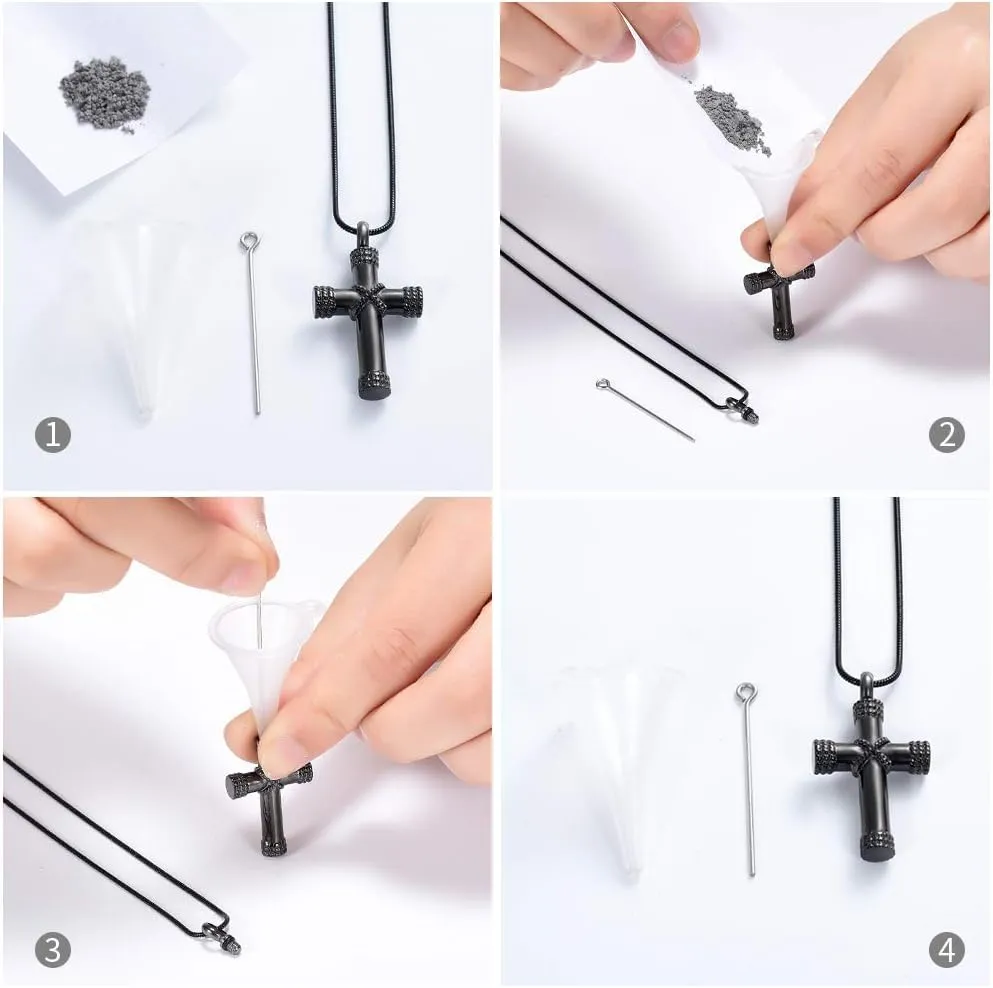Minicremation Rope Winding Cross Cremation Ashes Urn Pendant Necklace Memorial Keepsake Jewelry Lords Prayer Cross Ashes Necklaces