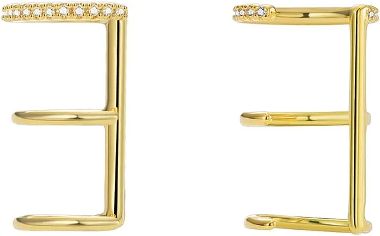 Minimalist Cubic Zirconia Gold Ear Cuff for Women Non Piercing 14k Gold Filled Hypoallergenic Trendy Cuff Earrings Cartilage Jewelry