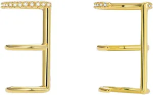 Minimalist Cubic Zirconia Gold Ear Cuff for Women Non Piercing 14k Gold Filled Hypoallergenic Trendy Cuff Earrings Cartilage Jewelry