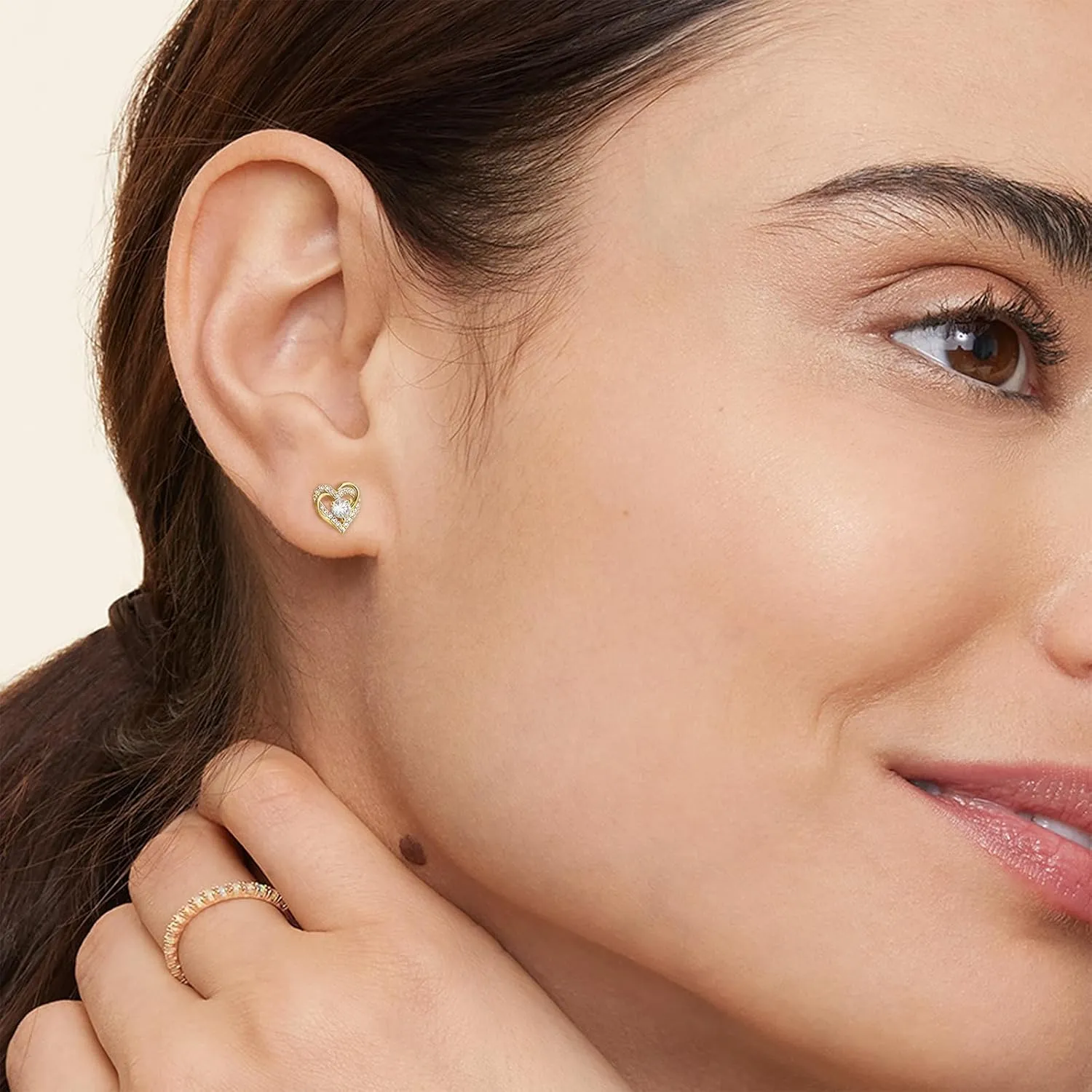 Moissanite Stud Earrings, 0.6ct-2ct Brilliant Heart Shape Lab Created Diamond Earrings, D Color VVS1 Clarity, White Gold Plated Silver Friction Back for Women