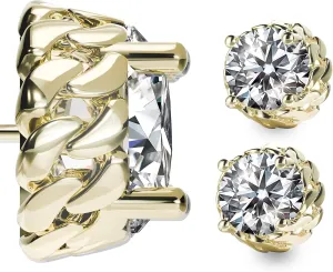 Moissanite Stud Earrings 6.5mm 1.0ct 14K Gold Plated 925 Sterling Silver Lab Round Cut Brilliant Moissanite Diamond Halo Earrings for Women Men Jewelry Gifts