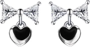 Moissanite Stud Earrings for Women with 18K White Gold Plated DF VVS Clarity Moissanite Diamond Stud Earrings Sterling Silver Heart Earrings