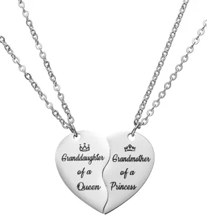 Mother Daughter Necklace Matching Heart Necklace Set of 2 Gifts for Mothers Day
