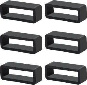 Mozeat Lens 6 Pcs Watch Band Loops, 16mm - 24mm Silicone Watch Strap Holder Loop Watch Strap Retainer Watch Band Fastener Rings