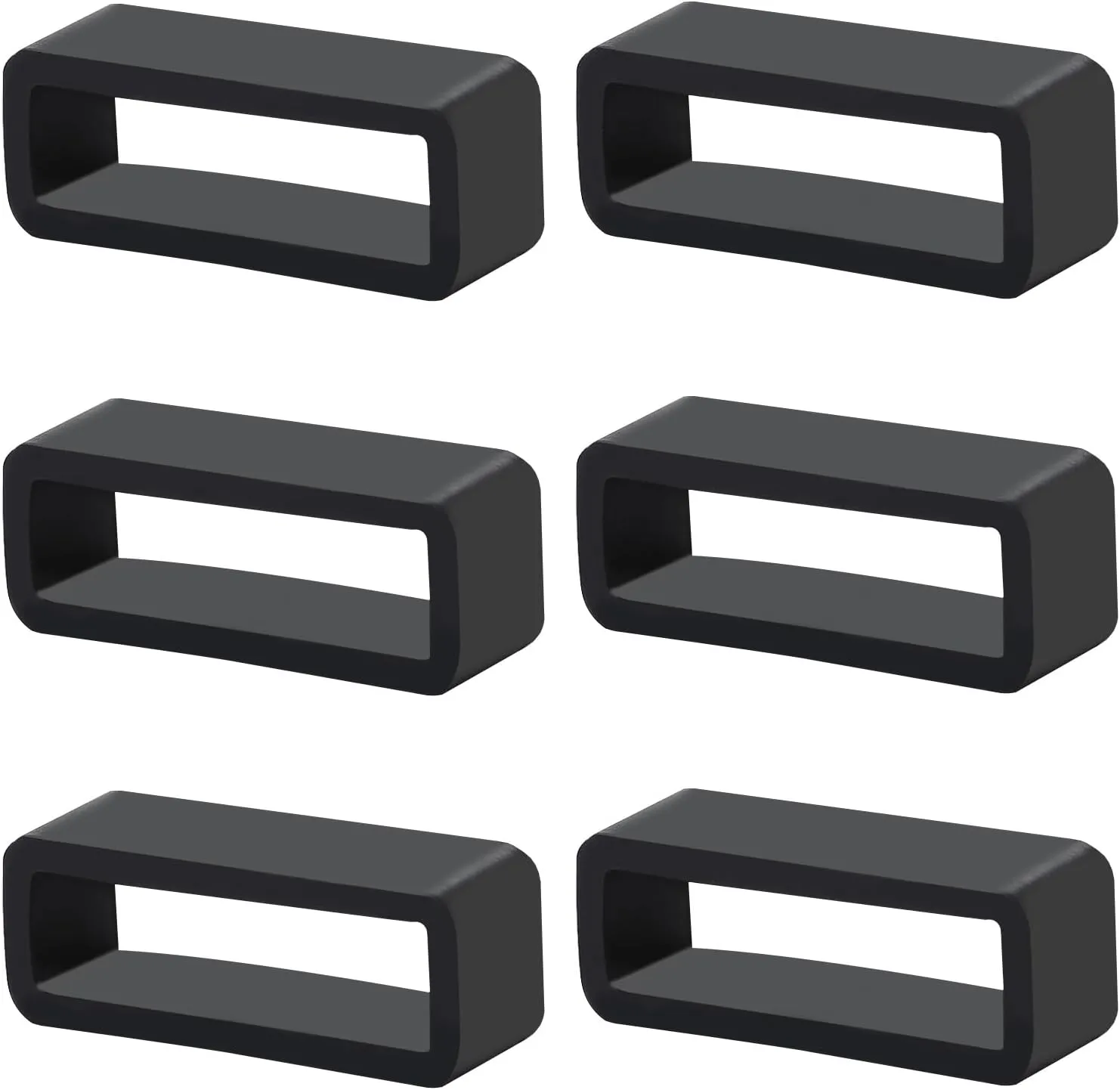 Mozeat Lens 6 Pcs Watch Band Loops, 16mm - 24mm Silicone Watch Strap Holder Loop Watch Strap Retainer Watch Band Fastener Rings