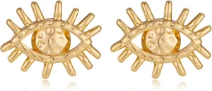 MUYAN Gold Textured Small Stud Earrings for Women Trendy Spiral Stripe Round Studs Everyday Jewelry