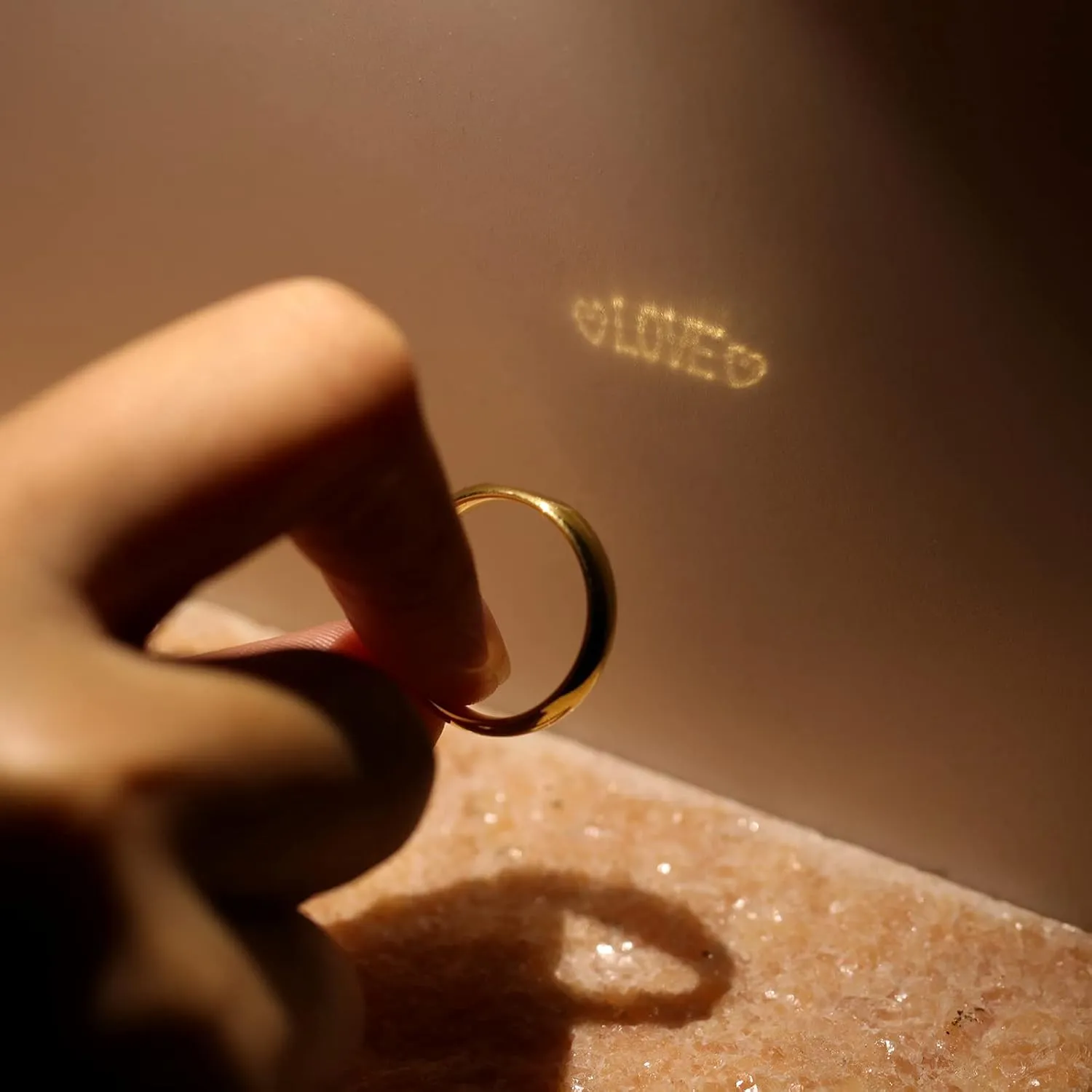 Nameinhea Personalized Love Promise Rings for Her Sterling Silver Ring Projection Love Pattern Ring for Women Men Custom Simple and Stylish Rings