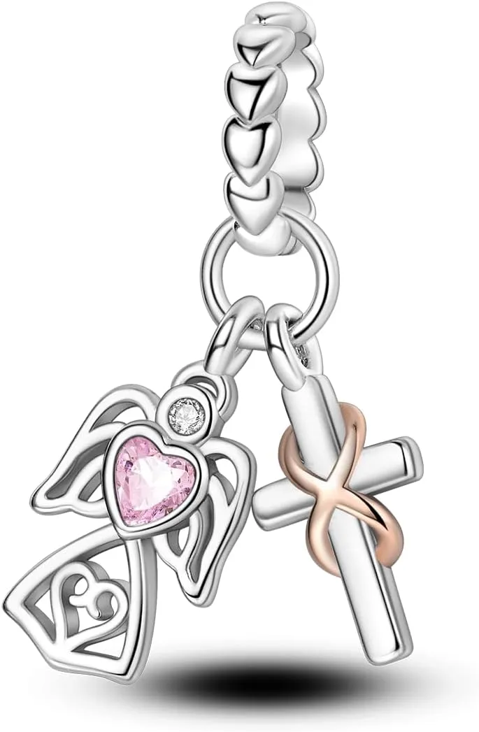 NARMO S925 Sterling Silver Charms Hamsa Charm for Pandora Bracelets Cross Charms for Bracelets Perfume High Heels Dangle Charms Silver Charms for Women