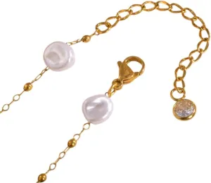 New 2025 Stainless Steel Imitation Pearl Necklace Gold Color For Women Elegant Trend Wedding Party Necklace Jewelry Accessories With For You Accessories Trendy Creative Gift