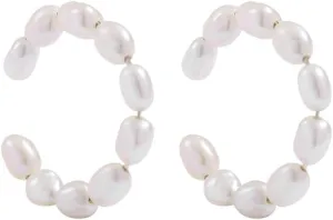 New 2025 Unisex Elegant Pearls Ear Cuff For Women Trendy White Black Earclips Female Stackable Earrings Without Puncture Jewelry Findings Fashion Accessories Creative Gift For Women And Men