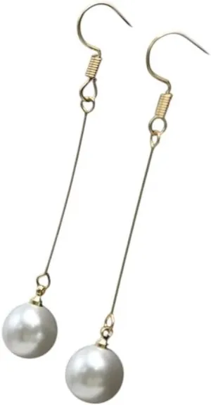 New 2026 Unisex White Imitation Pearl Tassel Long Line Drop Earrings for Women Korean Simple Elegant Daily Ear Jewelry Findings Christmas Gift Fashion Trendy Accessories Creative for Women and Men