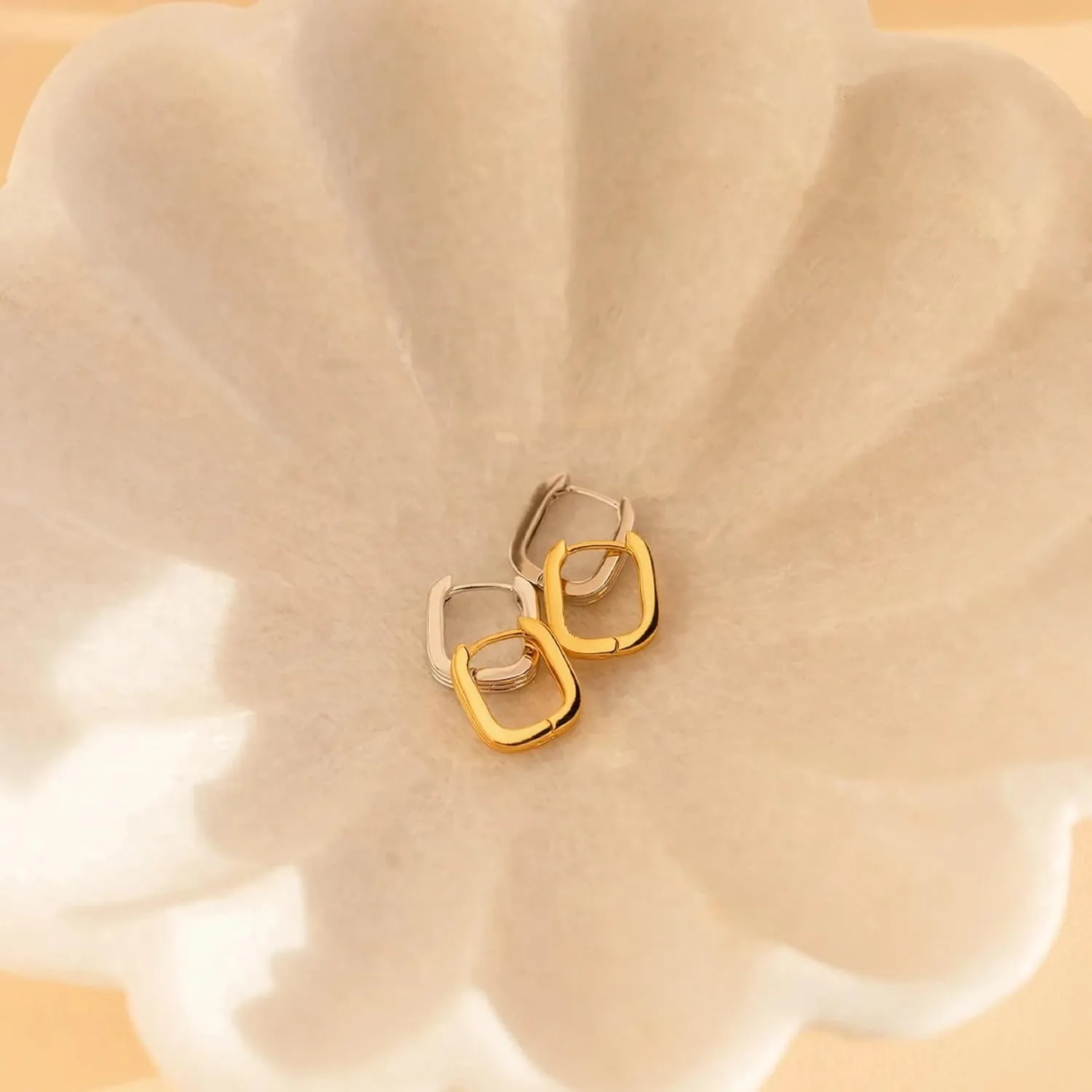 Pencros Gold Hoop Earrings - Trendy, 14K Gold Plated, Hypoallergenic, Lightweight Thick Huggie Hoops - Stackable Women's Gift Jewelry