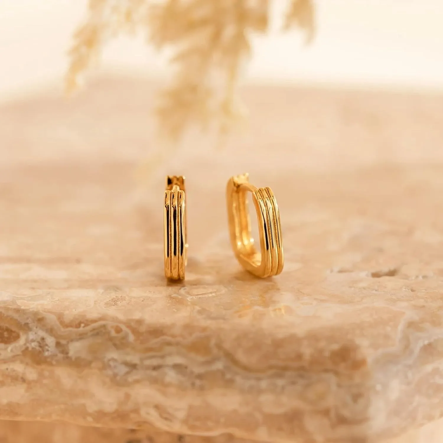 Pencros Gold Hoop Earrings - Trendy, 14K Gold Plated, Hypoallergenic, Lightweight Thick Huggie Hoops - Stackable Women's Gift Jewelry