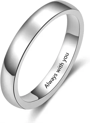 Personalized Name Ring for Couple Women Mens Promise Rings Custome Engraving Classic Wedding Band Engagement Rings